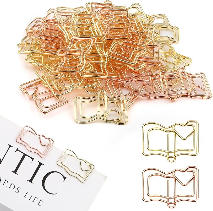 50 Pcs Book Shape Paper Clips, Small Cute Paper Clips, Fun Shape Paperclips by Unknown