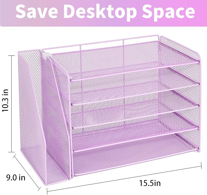OPNICE Desk Organizer, 5-Tier Paper Organizer Letter Tray - Image 2