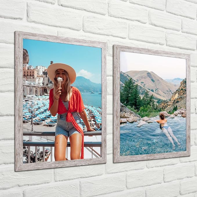 Giftgarden 11x14 Picture Frame Distressed Beige White Set of 12 - Image 4
