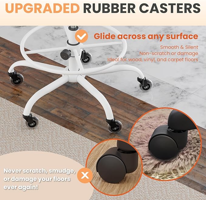 HYLONE Drafting Chair Tall Office, Ergonomic Standing Desk Stool Adjustable Drafting Chair Big Tall Drafting Office Chair Blue-DeskLoop Office