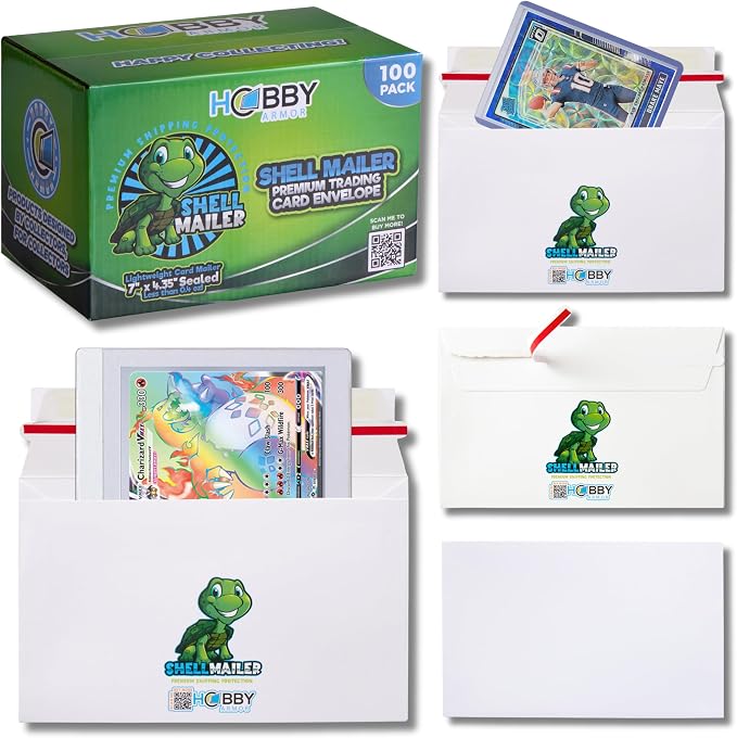 100 Pack Shell Mailer Trading Card Envelopes by Hobby Armor, Perfect Sized by HobbyArmor