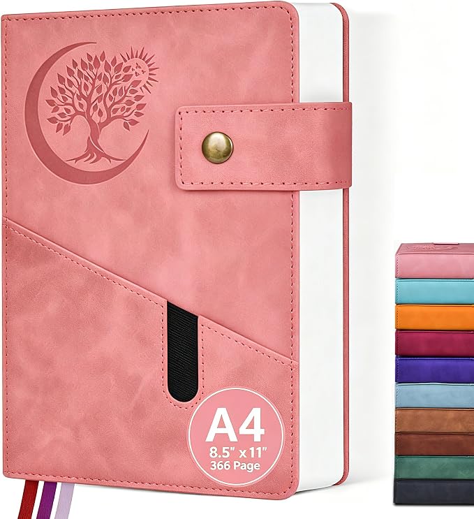 PAIBAS 8.5 x 11 Lined Notebook Journal 366 Pages Leather Journal by PAIBAS