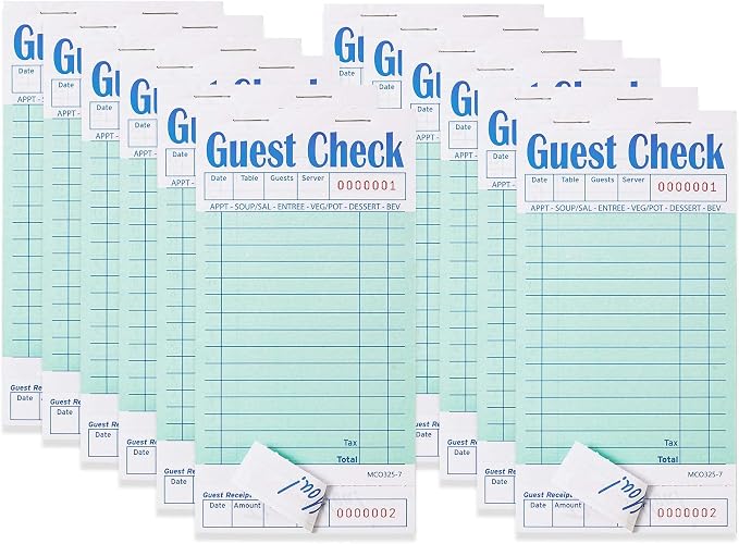 ZPARIK 12 Pack Green Guest Checks Books by ZPARIK