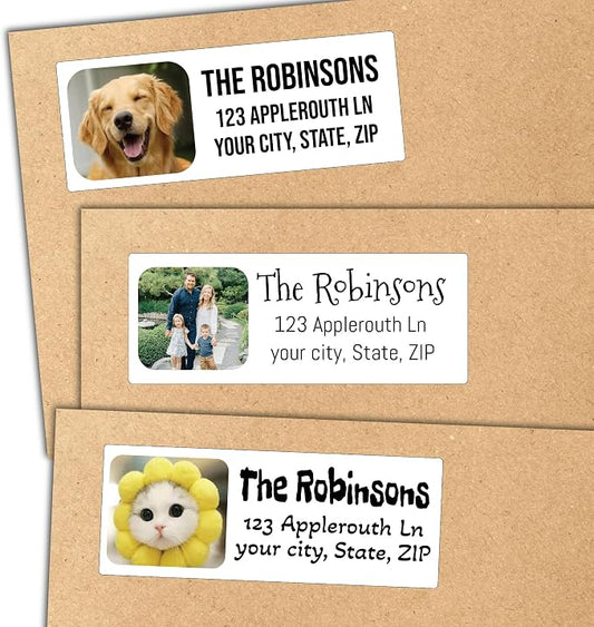 Address Labels Personalized | Upload Your Photo Image or Logo | Custom Return by FairwindsDesigns