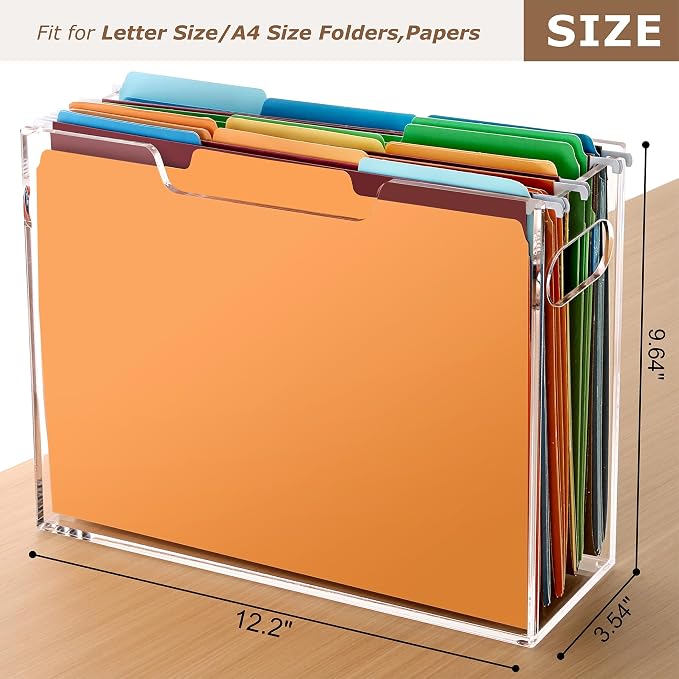 Acrylic File Folder Organizer, Desktop File Holder - Image 3
