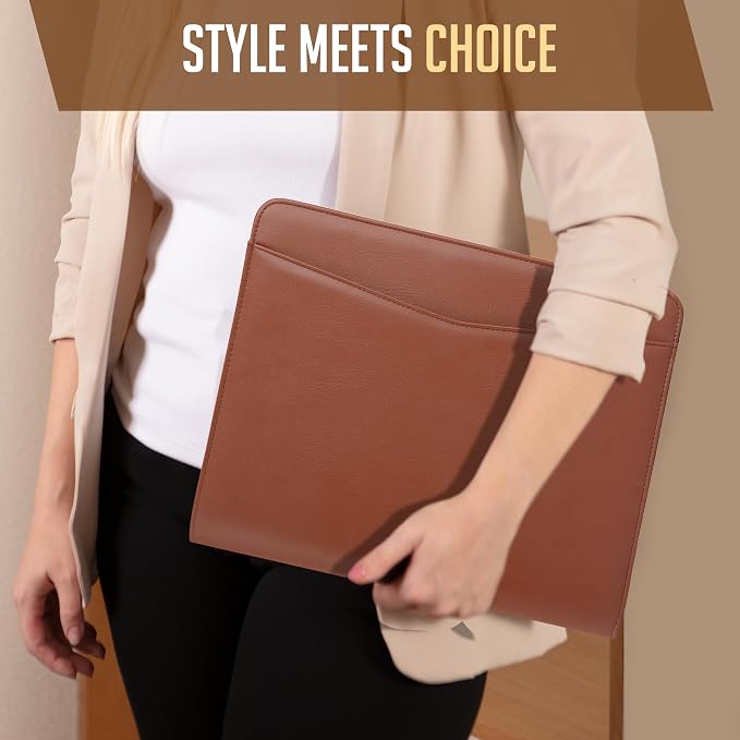 STYLIO Zipper Padfolio Portfolio Binder Organizer | Faux Leather Portfolio - Image 7