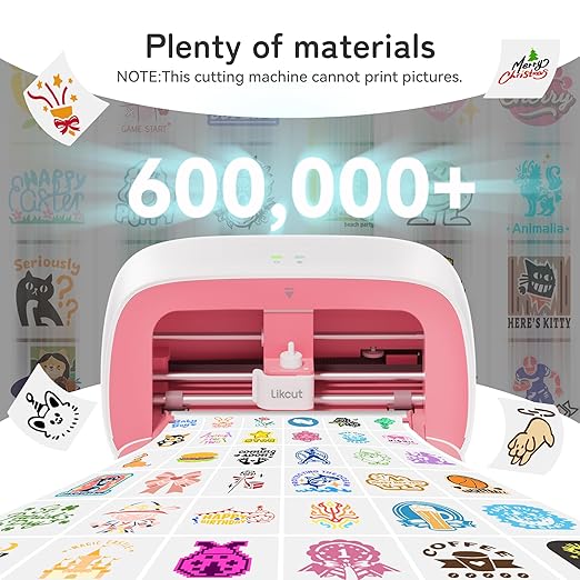 S501 Vinyl Cutter Machine with Built-in Storage, Die Cutting Machine of Multi Material Vinyl, HTV, Cardstock, Paper, Includes Cutting Mat, Black Pen, Weeding Tool, Pink-DeskLoop Office