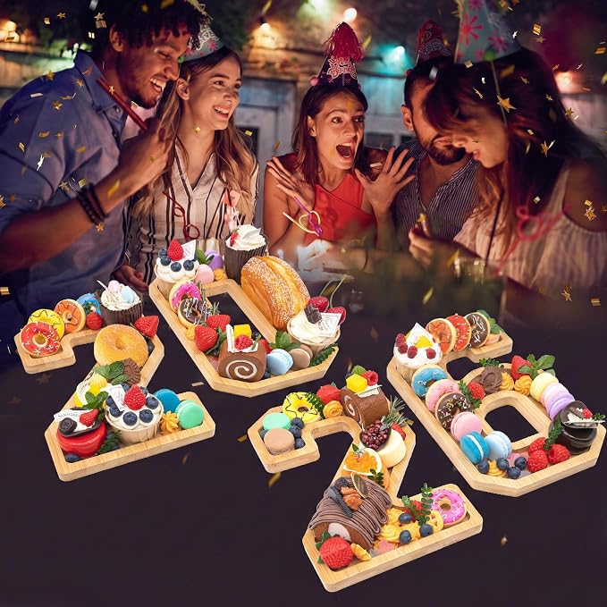 4PCS Wooden Graduation Decorations Number Charcuterie Board Box- 2026 - Image 6