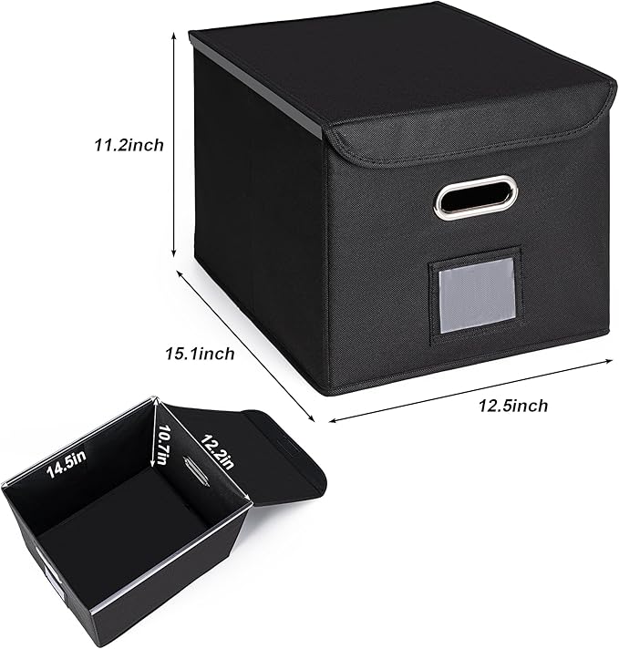 CADONO File Organizer Box with Lid, Large Hanging File Folder Organizer with - Image 2