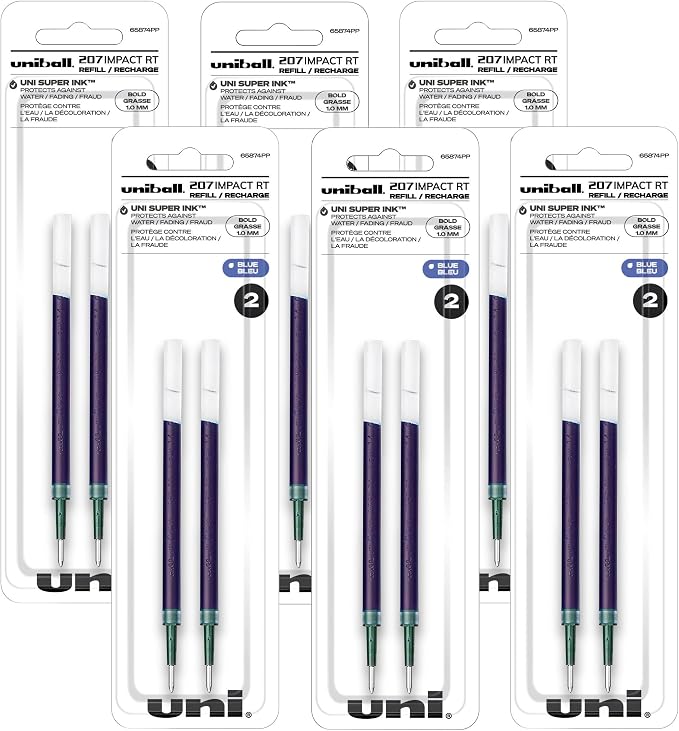 Uni-Ball Signo Impact 207 RT Refills, 1.0 Mm Bold Point, 6 Packs of Refills - Image 2