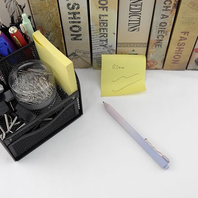 Fengtaiyuan Lan05, Stylish Gradient Color Pen, Black Ink, 0.5mm Extra Fine, Gel Ink Rollerball Pens, Writting Smooth, Rubber Spray (Lan05)-DeskLoop Office