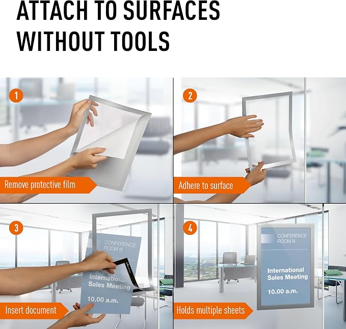 Durable Duraframe Self-Adhesive Sign Holder - Image 5