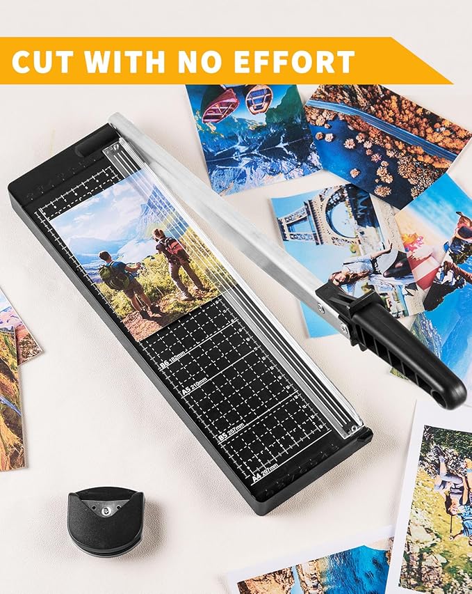 MAKEASY Paper Cutter 12 Inch, 8 Sheet Capacity, Heavy Duty Paper Cutter for Cardstock, Guillotine Paper Trimmer for Crafting, Classroom and Office-DeskLoop Office