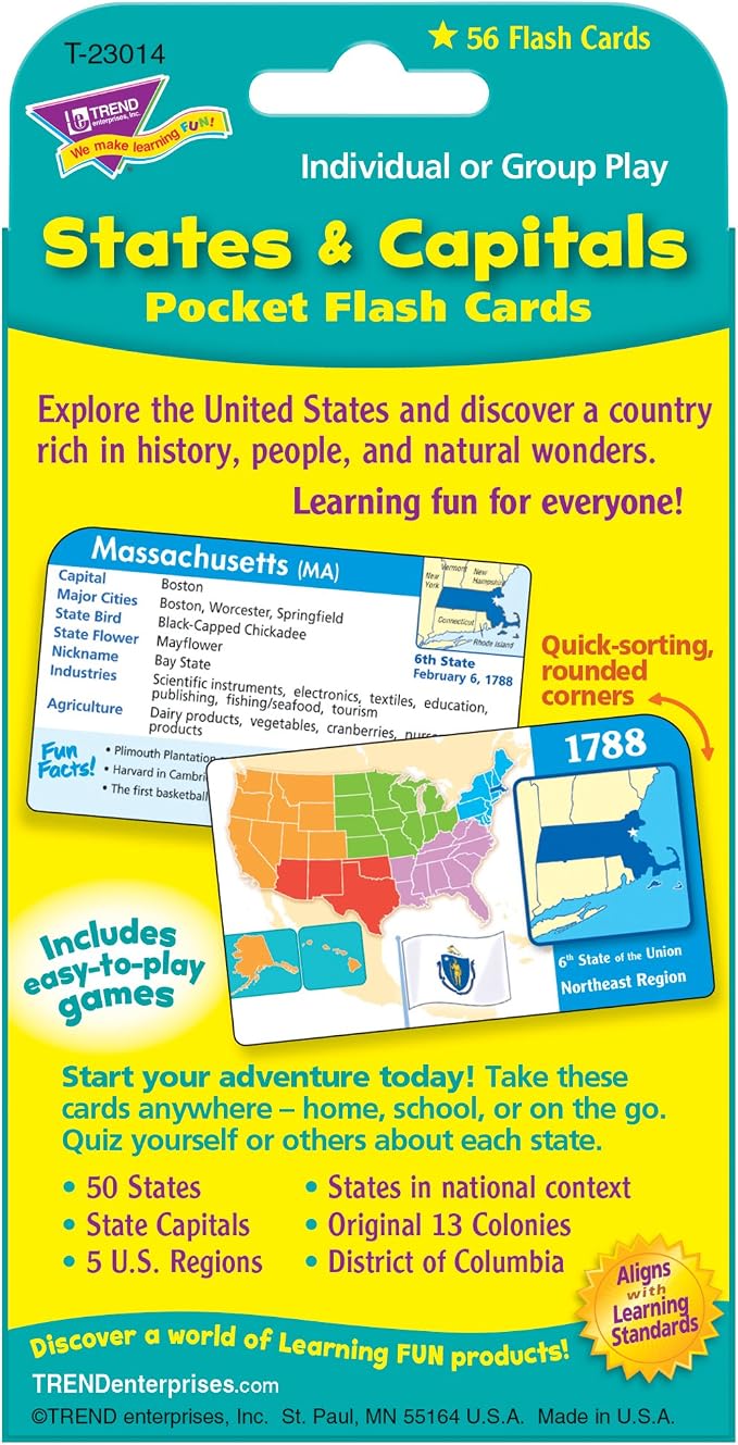 States & Capitals Pocket Flash Cards - Image 4