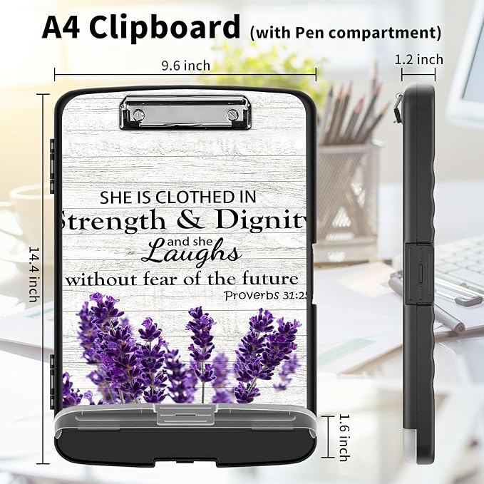 Clipboard with Storage High Capacity Plastic Nursing Clipboards with Pen Holder - Image 2
