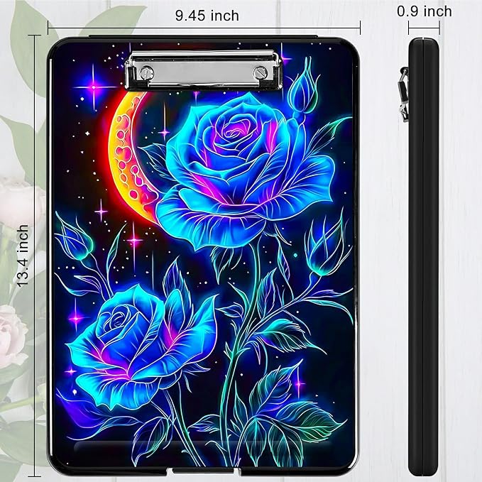 Blue Rose Moon A4 Clipboard - Image 4