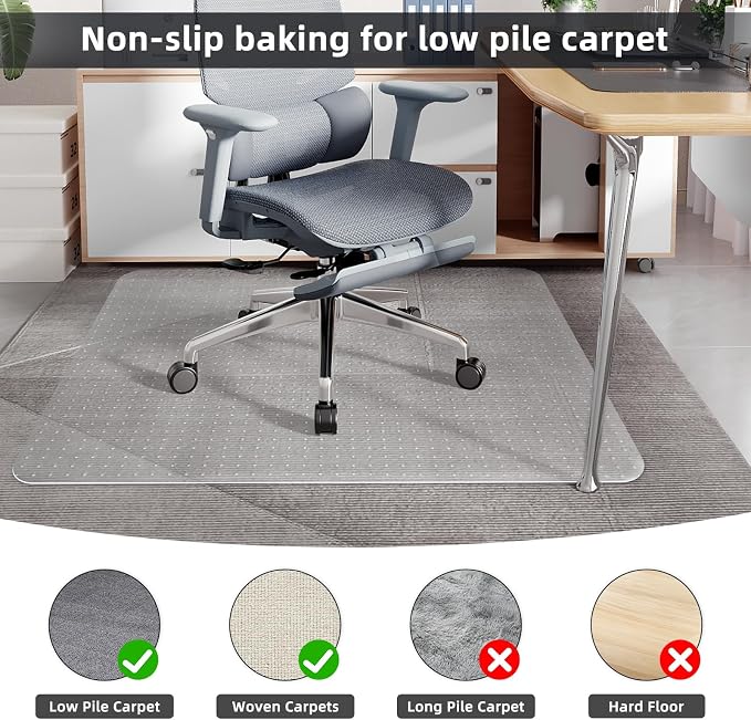 Office Chair Mat for Carpet Floor, Heavy Duty Desk Chair Mat for Low/No Pile - Image 3