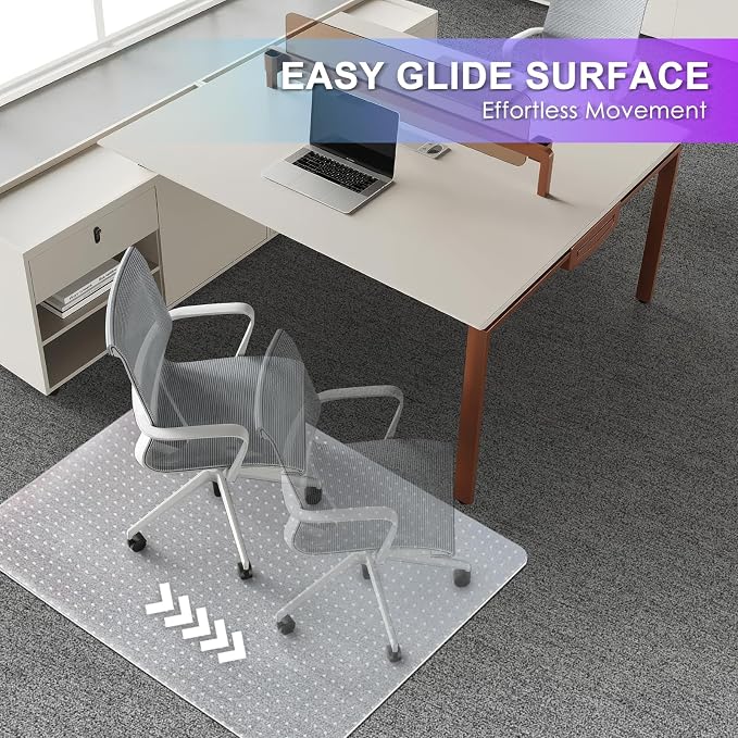 Vicwe Office Chair Mat for Carpet, 2 Pack, Easy Rolling Hard Mat for Office - Image 4