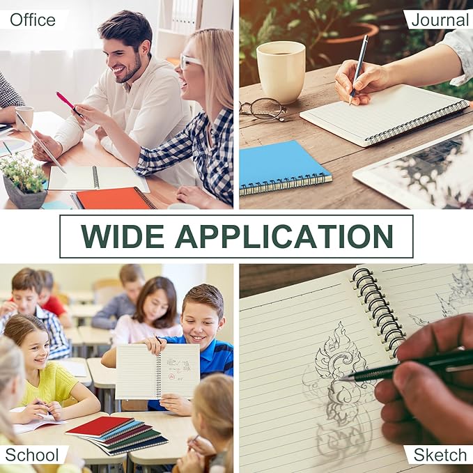 Yahenda Spiral Notebook Bulk A5 College Ruled Journals Notebooks Lined 8.3 x 5.5 Inch Note Books Writing Thick Paper Notebook for Christmas Office Business School Gifts Supplies(Trendy Colors, 6 Pcs)-DeskLoop Office