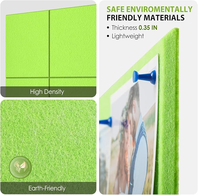 MaxGear Large Cork Board for Wall 36" x 24", Fruit Green Bulletin Board - Image 2