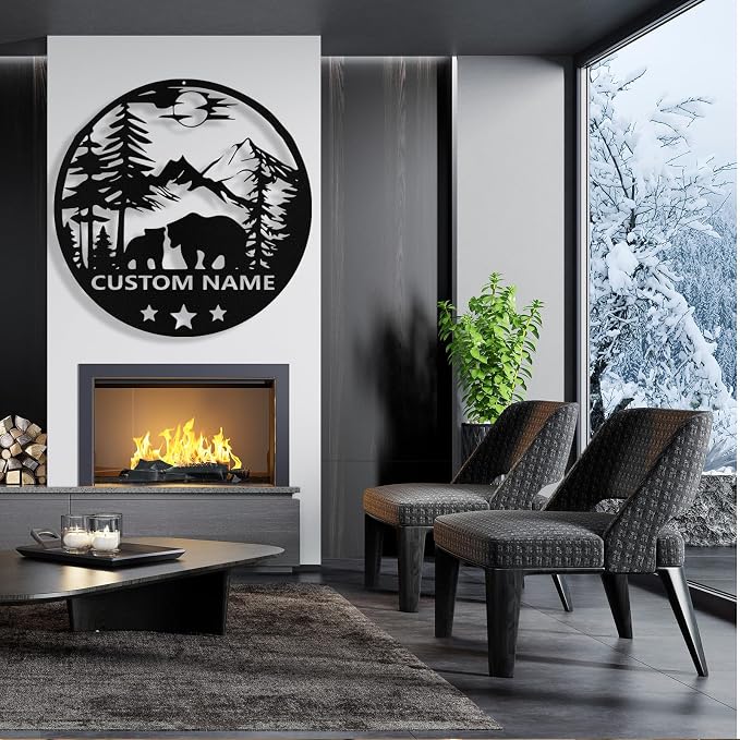 Custom Bear Metal Sign, Custom Bear Metal Wall Art Decor, Personalized Last - Image 2
