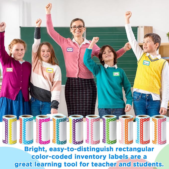 Outus 1000 Pcs Colored Sticker Labels Rolls Rectangular Coding Labels 2 X 3 - Image 8