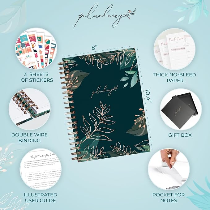 PLANBERRY Large Hourly Schedule Planner Premium – Undated Organizer - Image 2