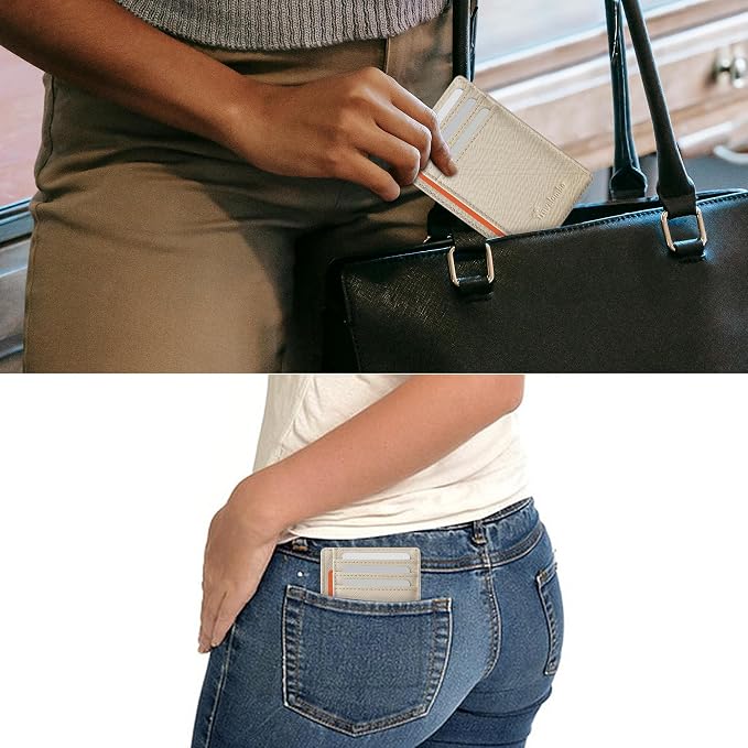 Travelambo Front Pocket Minimalist Leather Slim Wallet RFID Blocking Medium Size - Image 5