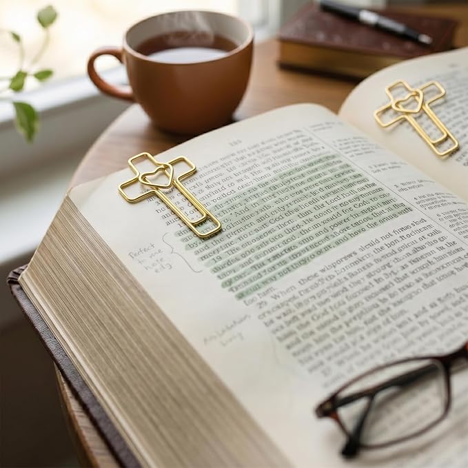 150 PCS Gold Heart Cross Paper Clips, Journaling, Church Events, Teacher - Image 6