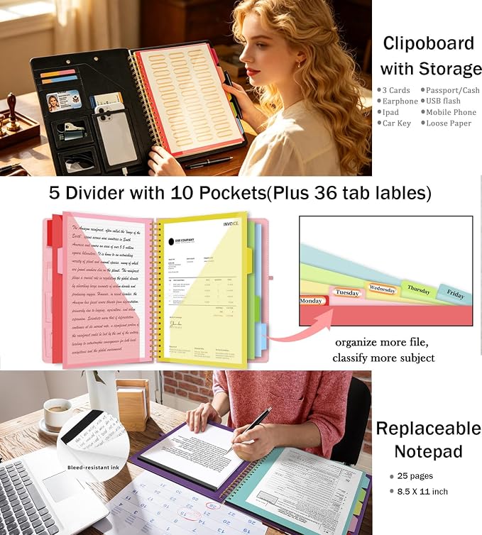 Foldable Spiral Clipboard Folio - Image 3