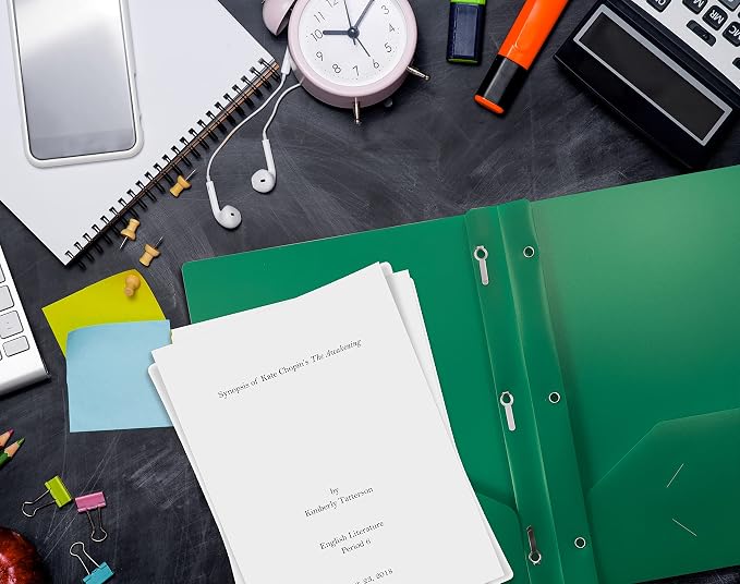 Better Office Products Green Plastic 2 Pocket Folders - Image 5