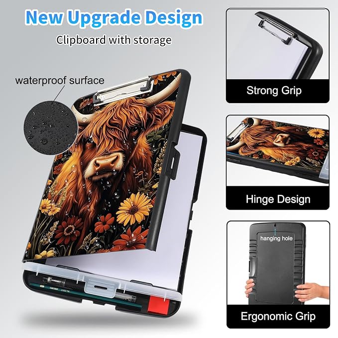 LYHXLYJH Clipboard with Storage, A4 Clipboards with Pen Holder, Heavy Duty - Image 3