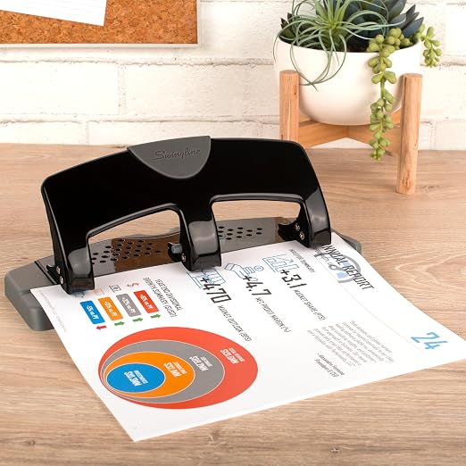 Swingline 3 Hole Punch, 20 Sheet Capacity Three Hole Puncher 3 Ring, Paper Punch - Image 2