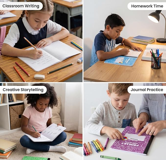 BESARME 24 Pack Primary Composition Notebook Bulk, K-2 Writing Journal Notebooks - Image 6