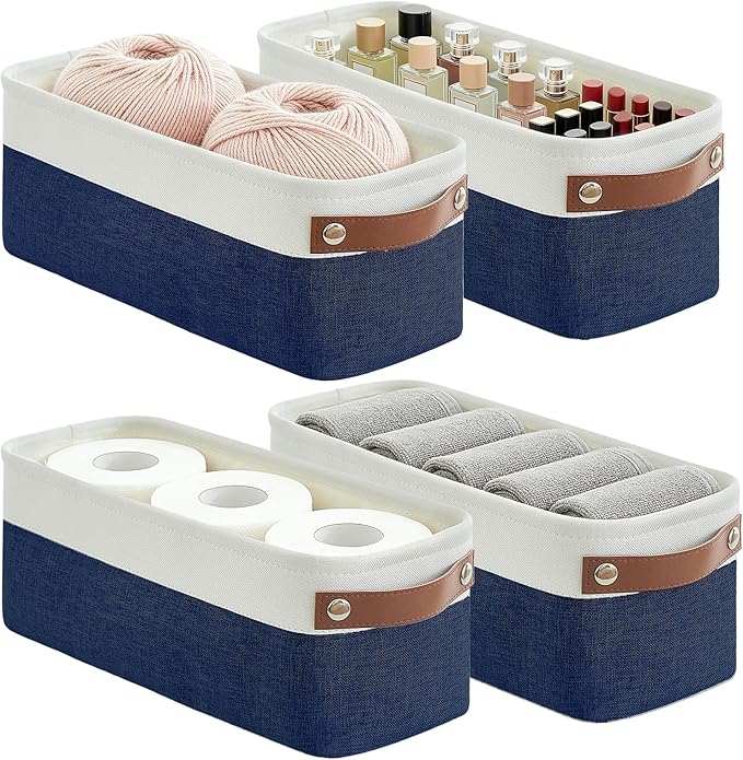 Bagnizer Small Fabric Storage Baskets, Decorative Basket by Bagnizer