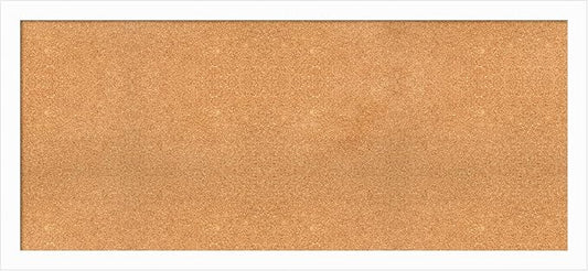 Amanti Art Natural Cork Board for Wall, 27x59 Vision Board with White Frame, Oversize Corkboard Office Decor for Home Organization, Casual Corkboard Pinboard to Display Items for Home Organization in-DeskLoop Office