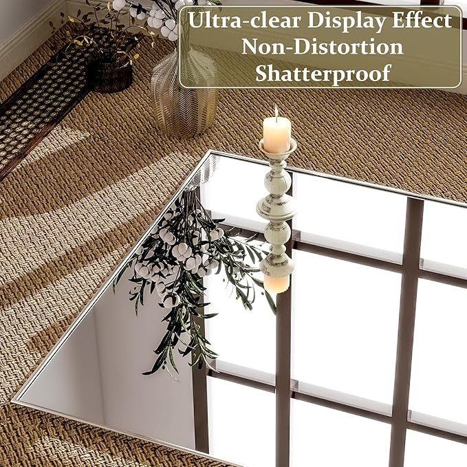 GLSLAND 76"x34" Full Length Mirror Extra Large Hanging or Leaning Rectangle Mirror Aluminum Alloy Thin Frame Bedroom Floor Dressing,Silver-DeskLoop Office