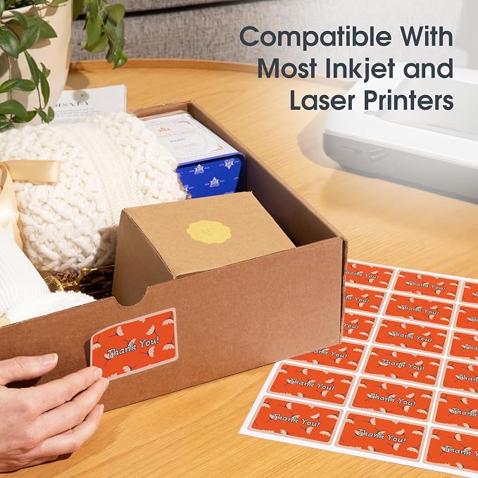 8.5" X 5.5" Matte White Printable Half Sheet Shipping Labels Mailing and - Image 6
