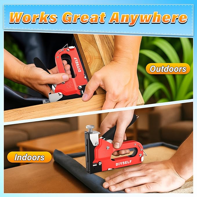 DIYSELF Staple Gun for Wood, 4-in-1 Upholstery Staple Gun Heavy Duty, Fabric - Image 4