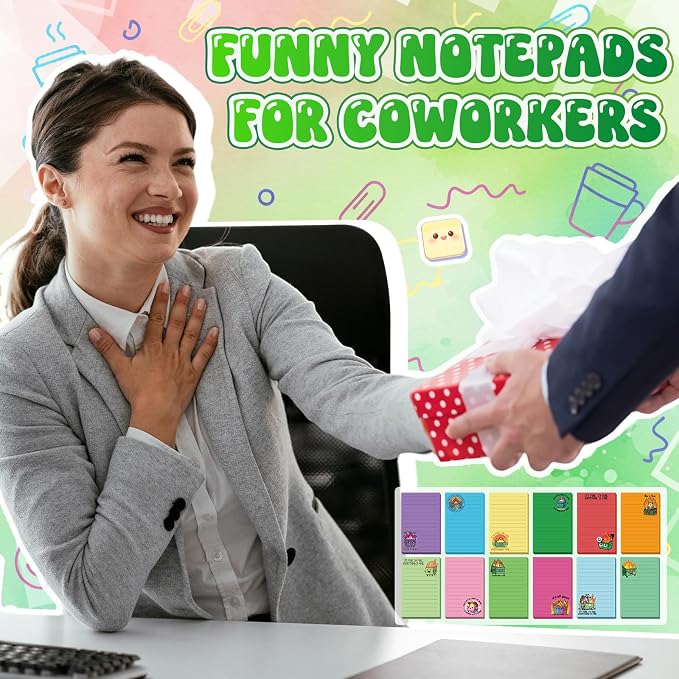 12 Pack Funny Notepads, 5x3 Inches Sarcastic Note Pads Memo Fun Office Gifts - Image 4