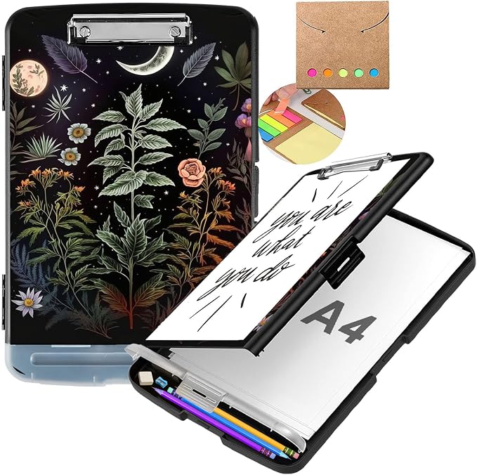 Clipboard with Storage, Heavy Duty Plastic Nursing Storage Clipboard Foldable by Unknown