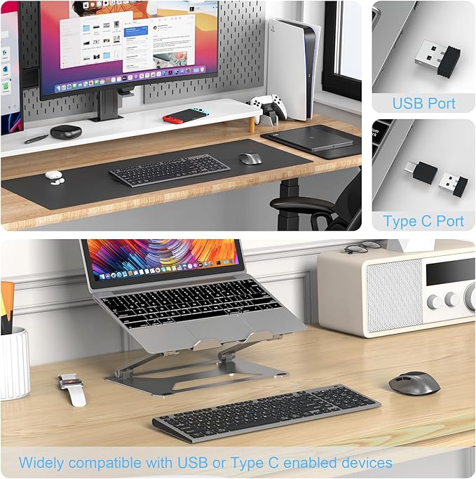 FENIFOX Wireless Keyboard and Mouse, Ergonomic Rechargeable Silent Quiet Slim USB C Flat Compact Full Size with Number Pad Soft Cover Keyboards for Mac Computer PC Surface Laptop MacBook iMac Black-DeskLoop Office