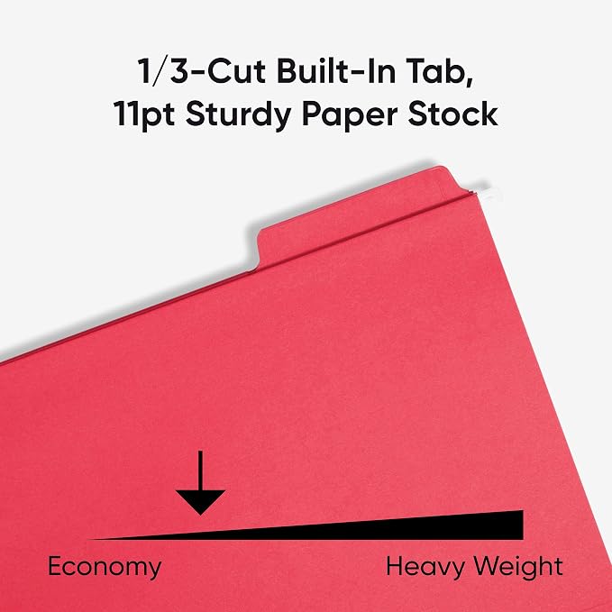 Smead FasTab Hanging File Folder, 1/3-Cut Built-in Tab, Letter Size - Image 4
