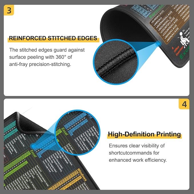 Kinevolve Mouse Pad for Excel/Word/PowerPoint/Windows Shortcuts – Small Excel - Image 3