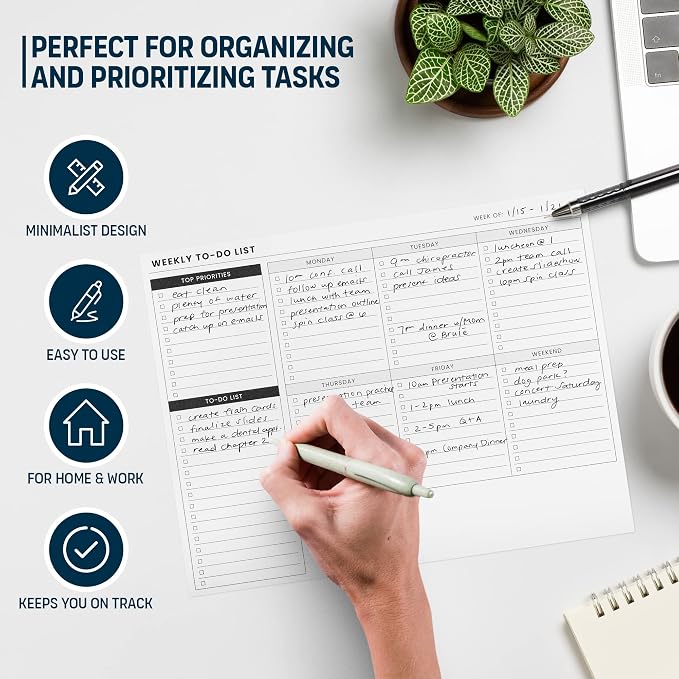 Weekly Planner Pad: To Do List Desk Notepad - Image 2