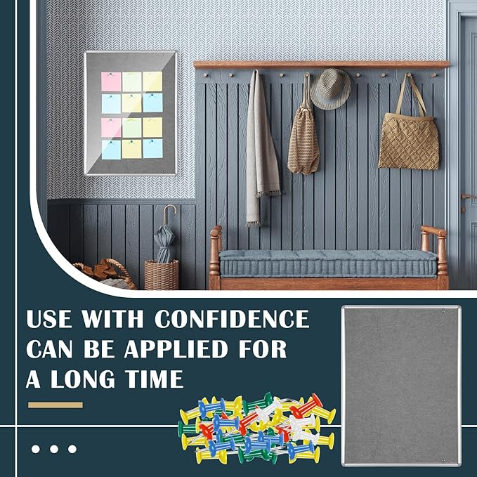 Suzile 1 Pcs Gray Enclosed Bulletin Board Lockable Cork Case Notice Board Aluminum Framed Waterproof Locking Cabinet with Mounting Screws for School Class Office Wall Display Pictures 48x36 Inch-DeskLoop Office