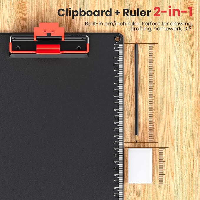 Clipboard with Pen Holder, Aluminum Frame & 2-in-1 Upgraded Clip, A4 Size 12.5 - Image 5