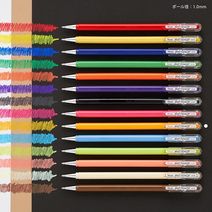 Pentel Color Ballpoint Pen, Matte Hop - Image 6