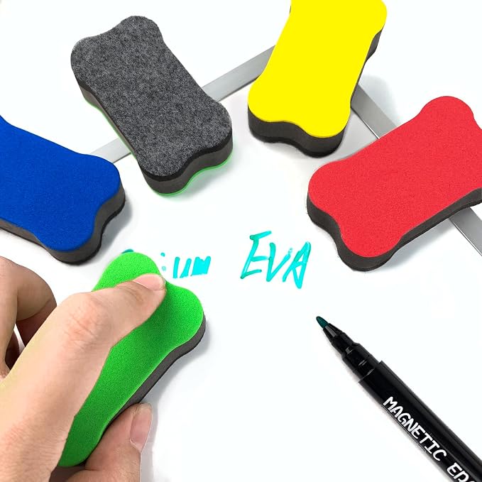 Dry Erase Erasers, 24 Pack Magnetic Whiteboard Erasers, Small White Board - Image 5