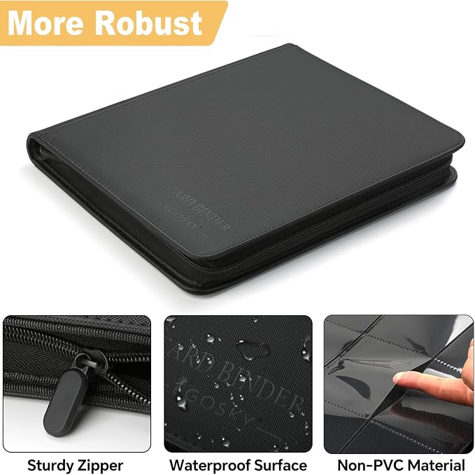 12-Pocket Business Card Binder holds 720 Cards, Premium Diamond Texture PU - Image 3
